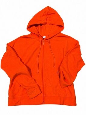 Old Navy Orange Hooded Lightweight Zip Up Jacket Womens Small NWOT